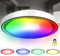 YARDIN Led Deckenleuchte Dimmbar mit Fernbedienung 60W RGB LED Deckenlampe 2800-6500K Rund Deckenbeleuchtung
