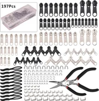 Reißverschluss Reparatur Set 197 teilig Zipper Schieber Metall Reparaturset Neu