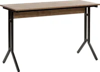 BELIANI Biurko brązowoszare drewno 120 x 48 cm czarna metalowa rama styl industrialny