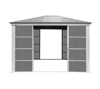 Sojag Aluminium Pavillon Striano 1214 Pavillon mit Moskitonetz Champagner 427x362x296 cm