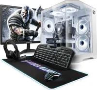 Vibox Gaming PC Set Komplett - Monitor 23 Zoll - AMD Ryzen 5 5500 4,2GHz - RTX 3050 16GB - 32GB RAM - 1TB NVMe SSD - Windows 11 - WLAN - Weiß