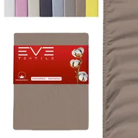 EVE Textile Spannbettlaken 200 x 200cm Hellbraun 100 % Baumwolle Spannbetttuch Bettlaken Spannlaken Spannbezüge Spannoberlaken Betttücher Laken Jersey