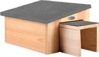 Rivanto® Igelhaus aus Holz, 36 x 27 x 20 cm, mit wasserdichtem Schräg-Dach, aus Holz, mit überdachtem Eingang