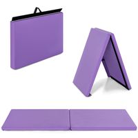 COSTWAY Soft Floor Mat Gymnastic Mat Yoga Mat Folding Mat Gym Mat Fitness Mat 2 Compartment Folding 180x60x4cm