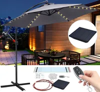 EINFEBEN 3,5 m záhradný slnečník konzolový slnečník so stojanom UV40+ LED slnečník, sivý, 3,5 m