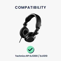 kwmobile 2x Ohrpolster kompatibel mit Technics RP DJ1200 / DJ1210 Polster - Kopfhörer Polster aus Kunstleder für Over Ear Headphones