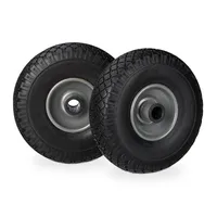relaxdays Sackkarrenräder luftbereift schwarz, grau Stahl Felgen, Achse 2,5 cm