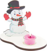 Weihnachtsdeko Schneemann mit Kerze