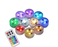 Mini-Unterwasserlicht, RGB, mehrfarbig, LED-Teichbeleuchtung, 10 Stück, wasserdichte Teelichter mit Fernbedienung, mehrfarbige Dekoration für Garten, Aquarium, Vase, Badewanne, Pool oder Spa