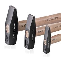 STAHLWERK Schlosserhammer Set 100g 300g 500g geschmiedeter Stahl Hickory Holz