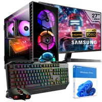 KRAFTPC Gaming PC Komplett-Set AMD Ryzen7 5700G - Radeon VEGA Grafik - 1000GB M.2 NVMe SSD - 32GB DDR4 - Win11 - WLAN - Samsung 27"TFT - Tastatur/Maus