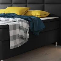 Boxspringbett Miami 180x200 cm Kunstleder schwarz