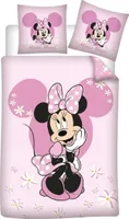 Pościel Disney Minnie Pink, na łóżko pojedyncze, poszwa na kołdrę 140x200 cm + poszewka na poduszkę 65x65 cm, prześcieradło, poliester-bawełna
