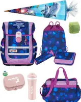 McNeill Schulranzen Mädchen 1. Klasse 10-tlg. Set Ergo Complete OCEAN mit Sporttasche und Schultüte 85cm