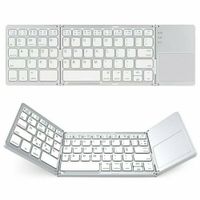 Weiß Bluetooth Tastatur Faltbare mit Touchpad,Kabellose Mini Bluetooth 3.0-Tastatur für PC,i-Pad,Laptop,Windows,Android Tablet und Smartphone