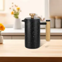 Kaffeebereiter, French Press Kanne mit 3D Filtersystem, Kaffeekanne, Kaffeezubereiter, Glas, Pressfilterkanne, 1000ml, Grau