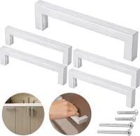 Schrankgriffe,5 Stück Möbelgriff Silber 128mm,Möbelgriffe,Griffe für Küchenschränke,Schubladengriff,Schrankgriffe Silber,Edelstahl