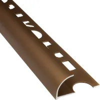 Alu Viertelkreis Profil Fliesenschiene eloxiert gold 2,7m 12mm matt