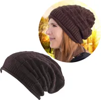 Oblique Unique Long Beanie Mütze XXL Damen Herren Kinder Winter Mützen - brown