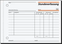 SIGEL ST615 Stundenerfassung, A6 q, mit Blaupapier, 50 Blatt