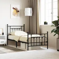 Maison Exclusive Kovový rám postele s hlavovým a nožním čMaison Exclusive černý 90 x 200 cm