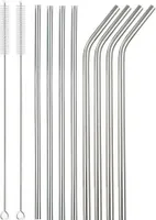Edelstahl-Trinkhalme 2er-Set / 8er-Set farbig / me