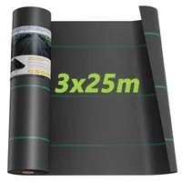 Iropro 75m² Unkrautvlies Gartenvlies Unkrautfolie Schutzvlies Bodengewebe Wasserdurchlässig 90g/m², 3mx25m