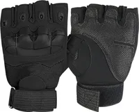 INF Taktische Halbfinger-Softshell-Handschuhe für den Außenbereich Schwarz L