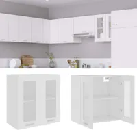 vidaXL Wisząca szklana szafka biała 60x31x60 cm materiał drewnopochodny