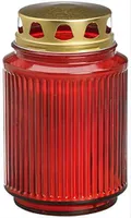 Bolsius Grablicht / Laternenglas mit Deckel rot