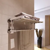 vidaXL Držák na ručníky 6 tyčí z nerezové oceli