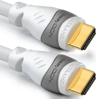 deleyCON 0,5m HDMI Kabel - Kompatibel zu HDMI 2.0a/b/1.4a UHD Ultra HD 4K HDR 3D 1080p 2160p ARC TV LED Beamer OLED PC - Weiß Grau