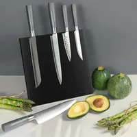 Navaris Messerhalter magnetisch aus Kautschuk 27,7x27,5x12cm - Magnet Messerblock Messerbrett Holz Magnethalter - Messer Halterung unbestückt schwarz