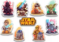 Star Wars essbare 9 ausgeschnittene Teile Oblate Waffel Tortendekoration Torte Kuchen Muffins