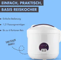 REISHUNGER Reiskocher & Dampfgarer mit Keramikbeschichtung, Weiß, 1,8L - bis zu 10 Portionen - Schnelle Zubereitung ohne Anbrennen