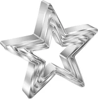 AVANA Ausstechformen Sterne 5 Stück, Edelstahl Ausstecher Set Weihnachten Keks Plätzchen - Silber