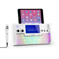 auna DiscoFever, biely, bluetooth karaoke systém, LED, 7" TFT displej, CD, USB