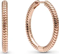 Pandora Moments Charm Hoops Ohrringe 289532C00 14 Karat rose vergoldet Ohrringe um Charms einzuhängen