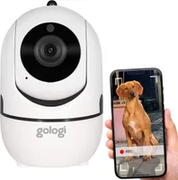 Gologi Haustierkamera mit App - Hundekamera - Überwachungskamera für Haustiere - Mit WiFi - Weiß