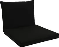 POKAR Loungekissen Sitzauflagen Sitzkissen Sitzpolster, Farbe:Schwarz, Size:2er Set (70x70 + 70x40)