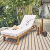 sweeek - Sonnenliege aus Eukalyptus-Holz, verstellbar - Beige
