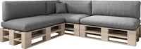 sunnypillow Palettenkissen mit abnehmbarem Bezug Palettenauflage Palettenpolster Palettensofa Sitzkissen Rückenlehne Indoor / Outdoor 8er Set 120 x 80 Grau