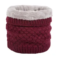ALSTER HERZ ® Warmer Loop Schal, Strickmuster, Winter, Damen Herren, A0323 Weinrot