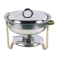 4L Gold Chafing Dish Food Warmer Warming Dish Stainless Steel Gold Frame Buffet Chafer Set Food Warmer Food Insulation