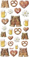 25 Sticker mit bayerischen Motiven Breze Lederhose Bier Lebkuchenherz
