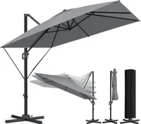 KESSER® Sonnenschirm Ampelschirm SUN XL 300 x 300 cm Inkl. Abdeckung +Windsicherung Drehbar Neigbar Kippbar Marktschirm Groß 360° Rotation, Gartenschirm mit Kurbel Sonnenschutz UV50+