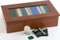 APS Teebox aus Holz 4 Kammern hellbraun
