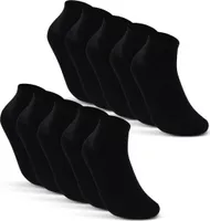 10 Paar Sport Sneaker Socken Herren Damen Sportsocken Frotteesohle Baumwolle Quarter Halbsocken 16200 - (Schwarz 43-46)