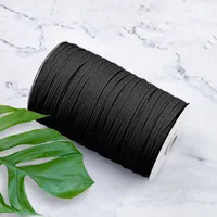 10m Gummiband, 10mm breit, Schwarz Wäschegummi, Gummilitze, Elastik-Kordel, Kochfest, schmales, flaches, Elastisches elastisches Band