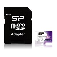 Bunte Silicon Power Superior Pro 128 GB MicroSDXC Klasse 10 UHS-I Speicherkarte + SD-Adapter (SP128GBSTXDU3V20AB)